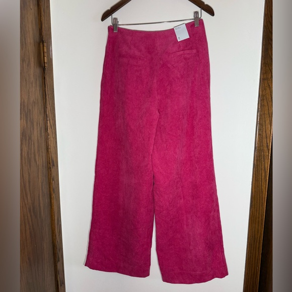 ✨NWT Pink Corduroy Wide-Leg High Waisted Pants Trousers Y2K Anthro Prologue - Picture 3 of 10